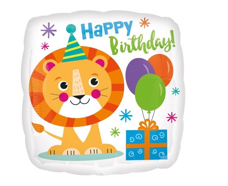Μπαλόνι Φοιλ 17" Happy Lion Birthday /43 εκ