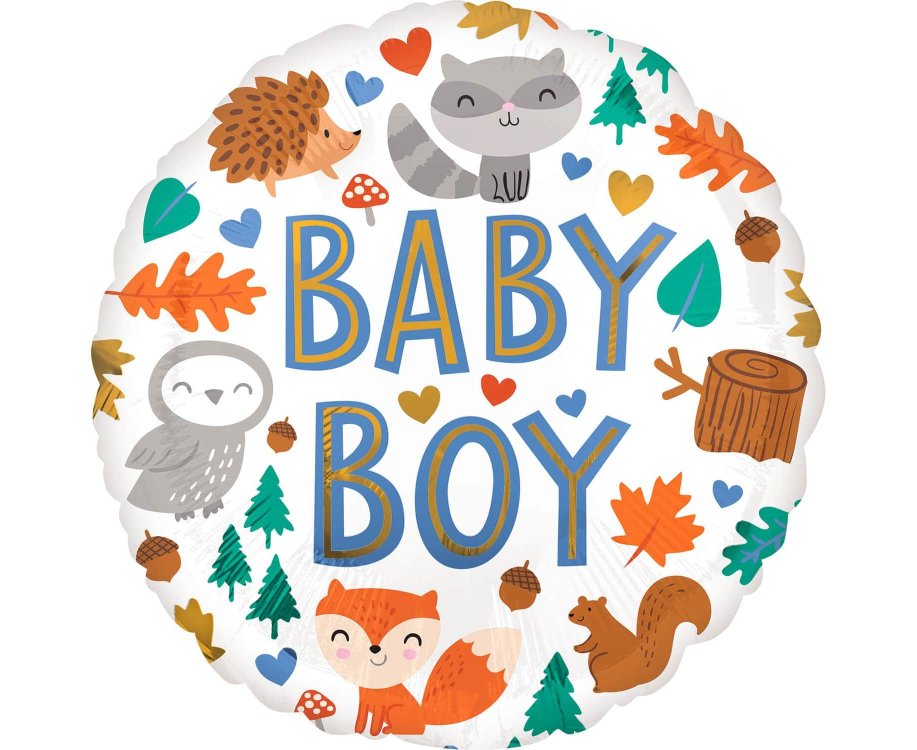 Μπαλόνι Φοιλ 17" Baby Boy Woodland Fun / 43 εκ