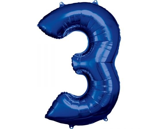 Μπαλόνι Φοιλ Σχήμα Μπλε Νούμερο "3"