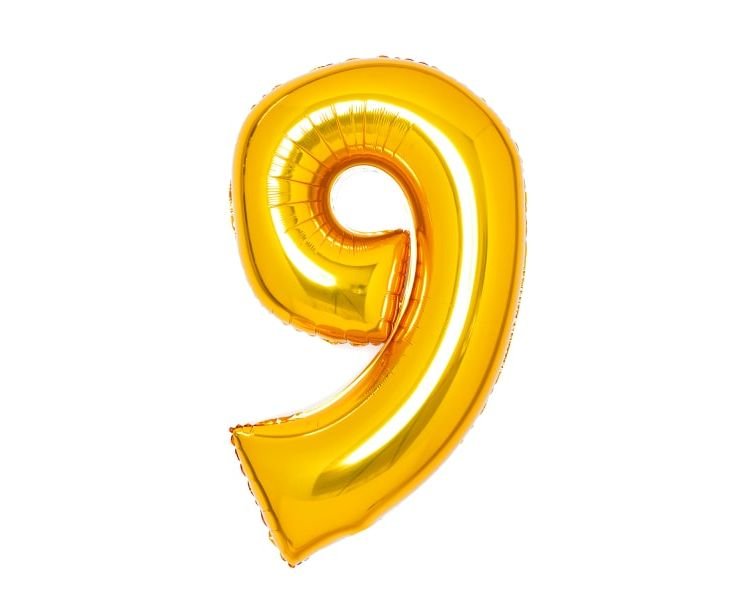 Μπαλόνι Φοιλ Σχήμα Χρυσό 26" Νούμερο "9"
