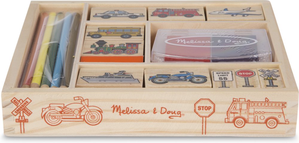 Melissa & Doug - Σετ Ξύλινες Σφραγίδες 'Οχήματα'