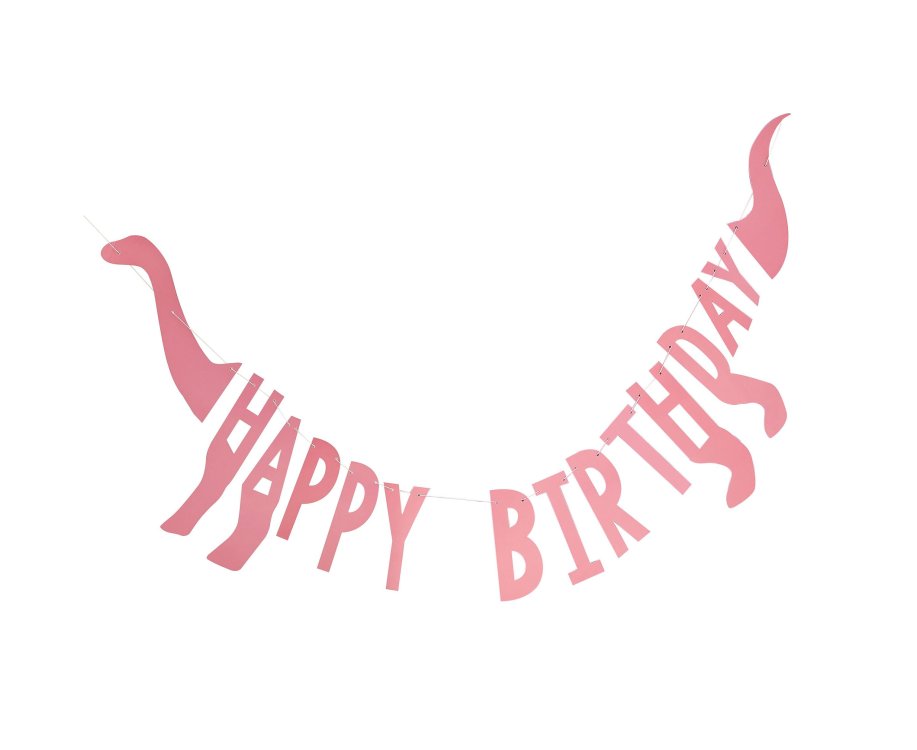 Γιρλάντα Γράμματα Pink Happy Birthday Dinosaur / 137 εκ