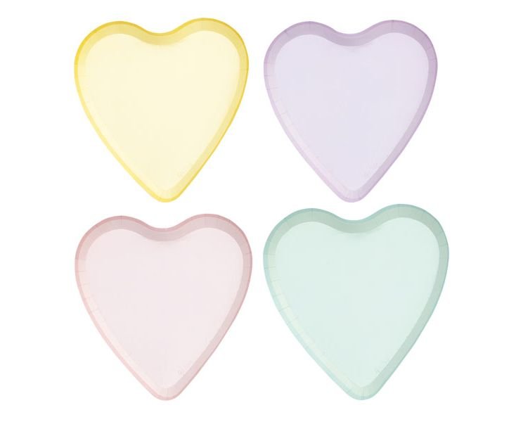Πιάτα χάρτινα Σχήμα Καρδιά Candy Hearts / 8 τεμ