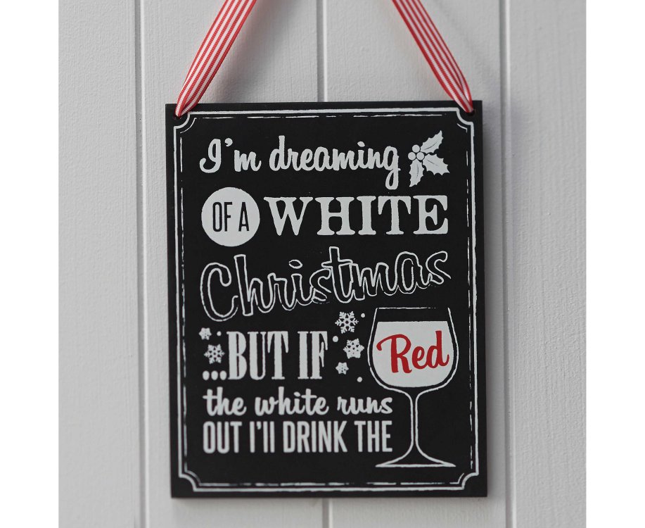 Μαυροπίνακας Ξύλινος Christmas Wine Sign