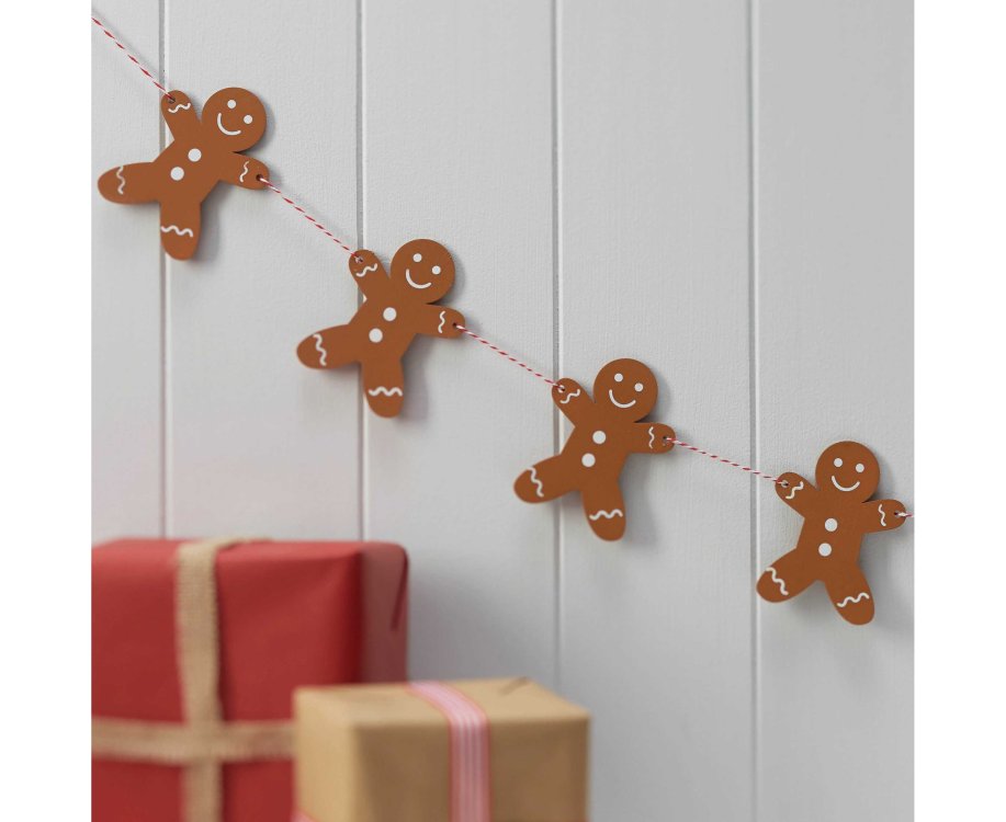 Γιρλάντα ξύλινη Gingerbread Man / Christmas