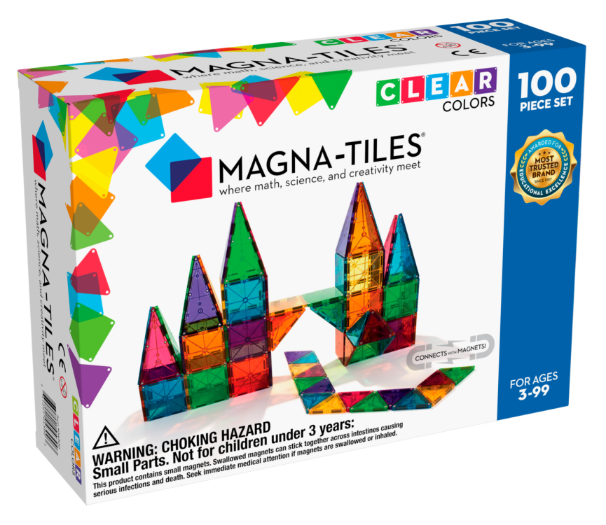 Magna-Tiles Μαγνητικό Παιχνίδι 100 κομματιών Clear Colors