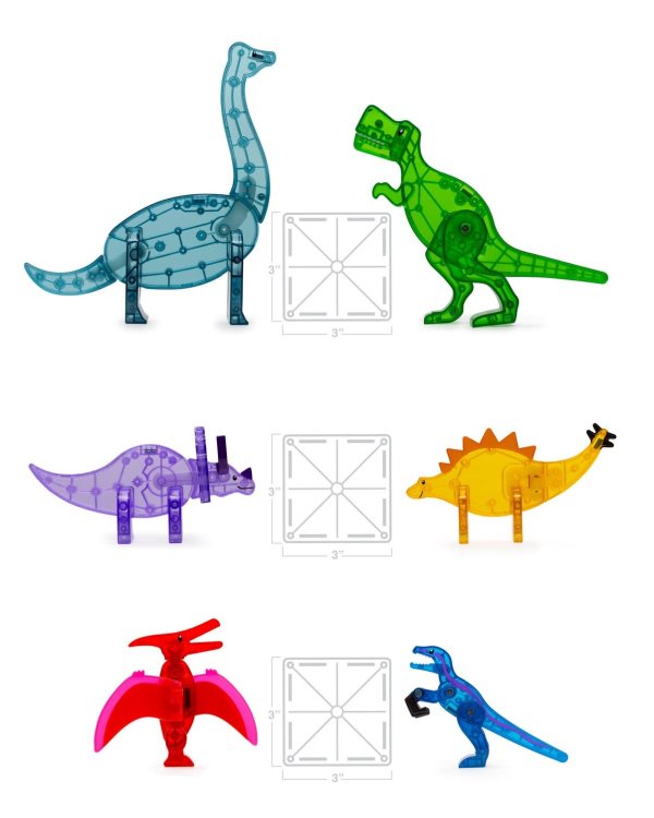 Magna-Tiles Μαγνητικό Παιχνίδι Dino World XL 50 κομματιών