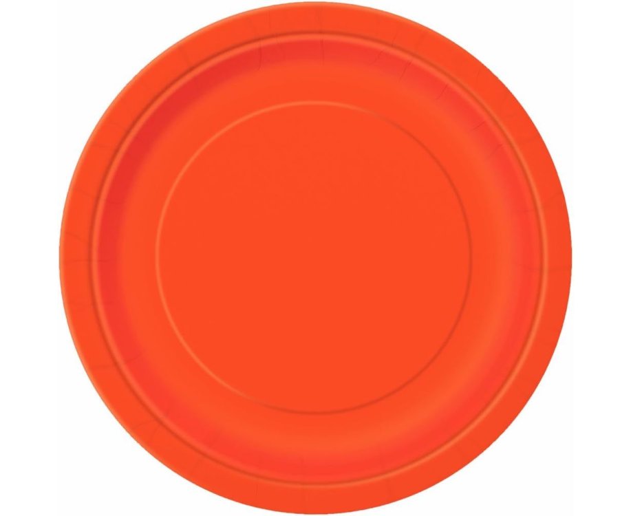 Πιάτα Χάρτινα φαγητού 23εκ Πορτοκαλί /16 τεμ