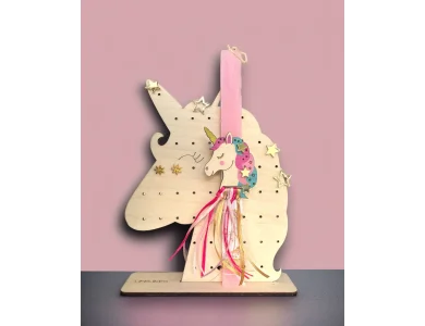 Λαμπάδα Μονόκερος Σετ Σταντ Σκουλαρικιών