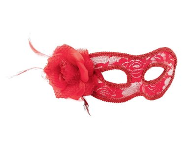 Αποκριάτικο Αξεσουάρ Μάσκα ματιών με Λουλούδι Κόκκινη