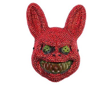 Αποκριάτικο Αξεσουάρ Μάσκα Bunny Τρόμου Με Στρας Κόκκινη