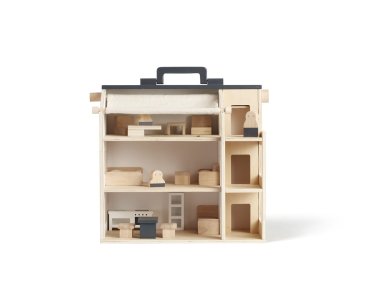 KIDS CONCEPT. Ξύλινο κουκλόσπιτο με φιγούρες και έπιπλα (φυσικό)