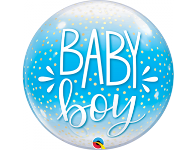 Bubble μονό 22" Baby Boy Blue & Confetti Dots