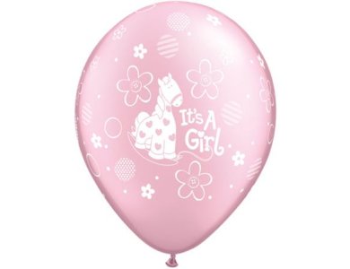 Μπαλόνια Λάτεξ 11" Its A Girl Soft Pony Prl Pink /25 τεμ