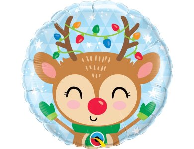Μπαλόνι Φοιλ 18" Τάρανδος Reindeer & Colored Lights / 46 εκ