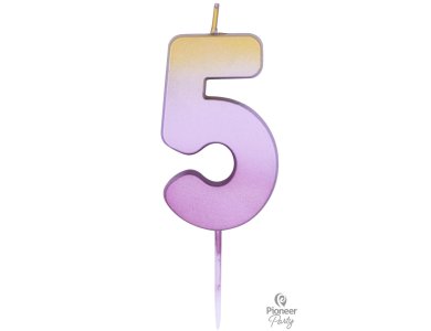 Κερί Νούμερο "5" Ροζ Χρυσό Ombre / 6.7 εκ
