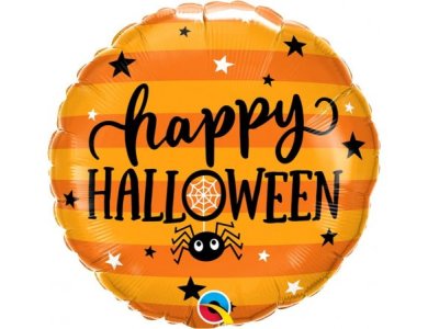 Μπαλόνι Φοιλ 18" Happy Halloween Spiders & Stars / 46εκ - Αράχνη