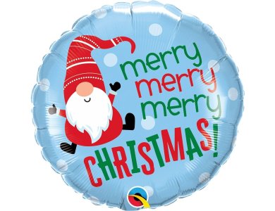Μπαλόνι Φοιλ 18" Στρογγυλό Merry Christmas Νάνος Άγιος Βασίλης /46 εκ