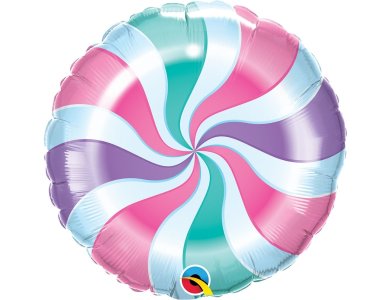Μπαλόνι Φοιλ 18" Στρογγυλό Candy Swirl Pastel 46 εκ - Καραμέλα