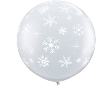 Μπαλόνι 3Π Διάφανο Snowflakes a Round - Χιονονιφάδες