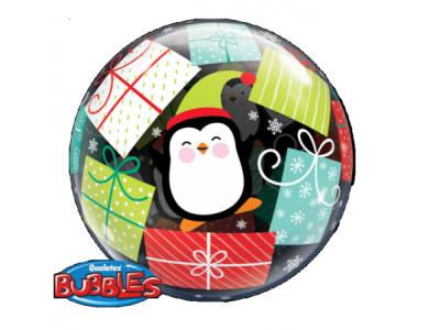 Bubble Μονό 22" Penguins & Presents - πιγκουίνος