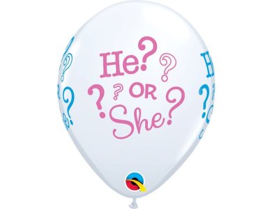 Μπαλόνια Λάτεξ 11" Gender Reveal He or She ? / 25 τεμ