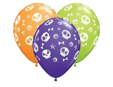 Μπαλόνια Λάτεξ 11" Fun Skulls & Eyeballs /25 τεμ - Νεκροκεφαλές