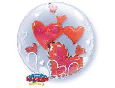 Bubble διπλό Lovely Floating Hearts
