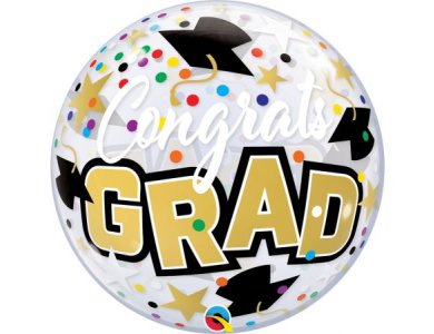 Bubble Μόνο Congrats 22" Grad Stars & Dots