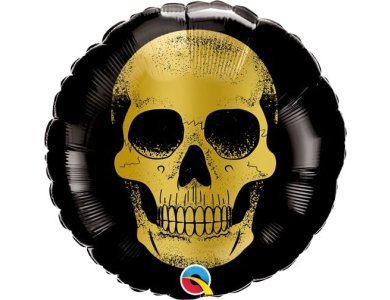 Μπαλόνι Φοιλ 9" Μίνι Golden Skull Head - Νεκροκεφαλή