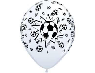Μπαλόνια Λάτεξ 11" Λεύκο με Ποδοσφαιρικές Μπάλες /25 τεμ