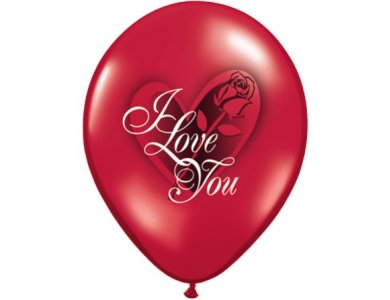 Μπαλόνι 11" I love you Red Rose / 25 τεμ