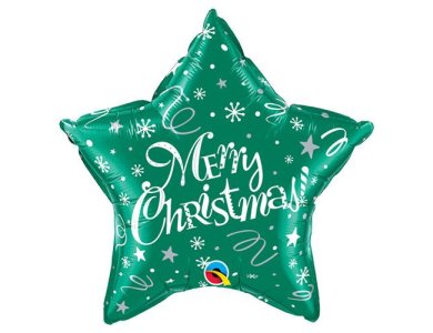 Μπαλόνι Φοιλ 20" Άστρο Merry Christmas Πράσινο/ 51εκ