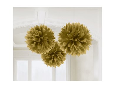 Fluffy Διακοσμητικό Χρυσό 40.6εκ / 3 τεμ