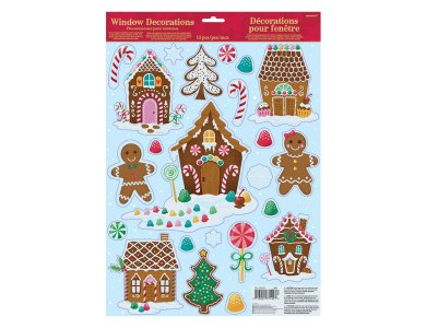Αυτοκόλλητα για τζάμι Gingerbread House Christmas Vinyl / 15 τεμ