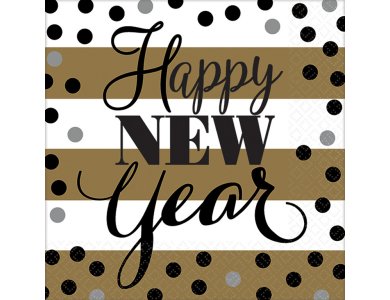 Χαρτοπετσέτες γλυκού Golden New Year /16 τεμ