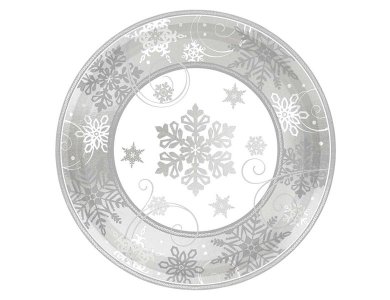 Χάρτινα Πιάτα Sparkling Snowflake /8 τεμ - χιονονιφάδες