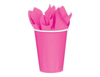 Ποτήρια χάρτινα 250ml Bright Pink /8 τεμ - Φούξια