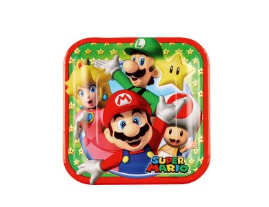 Πιάτα χάρτινα γλυκού 18εκ Super Mario / 8τεμ