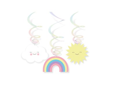 Κρεμαστά Διακοσμητικά Rainbow & Cloud /6 τεμ