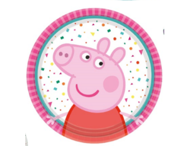 Πιάτα Χάρτινα γλυκού 18 εκ Peppa Pig / 8 τεμ