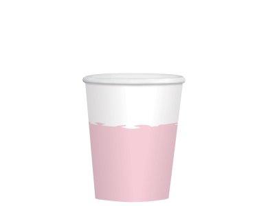 Ποτήρια χάρτινα 250ml Ροζ & Λευκό /8 τεμ