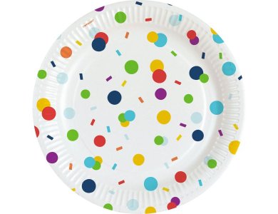 Πιάτα χάρτινα Φαγητού 23εκ Confetti Birthday /8 τεμ