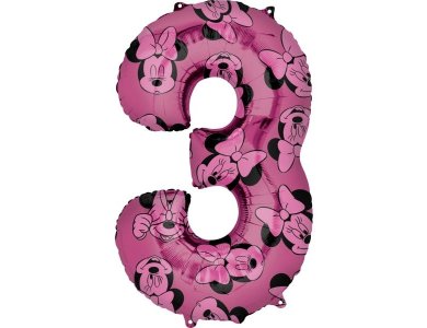 Μπαλόνι Φοιλ 26" Νούμερο "3" Minnie Mouse Forever / 66 εκ