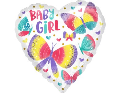 Μπαλόνι Φοιλ 17" Baby Girl Watercolor Butterflies / 43 cm