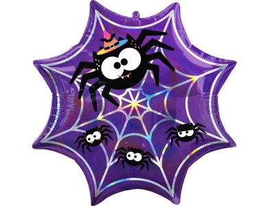 Μπαλόνι Φοιλ Σχήμα Δίχτυ Αράχνης Iridescent / 55 εκ x 55 εκ