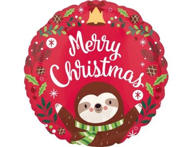 Μπαλόνι Φοιλ 17" Christmas Sloth / 43 εκ - Βραδύπους