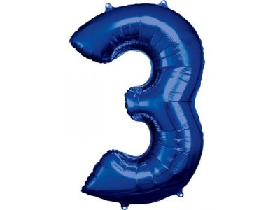 Μπαλόνι Φοιλ Σχήμα Μπλε Νούμερο "3"