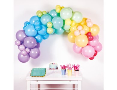 Σετ για Γιρλάντα Organic DIY Pastel Rainbow 78 μπαλόνια