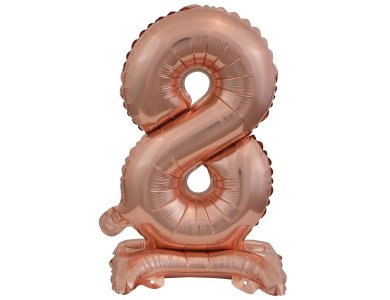 Μπαλόνι Φοιλ Μίνι με βάση Νούμερο "8" Ροζ Χρυσό